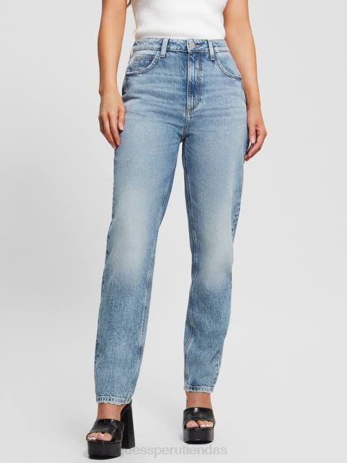 GUESS jeans mom ecológicos de tiro alto mujer 0P8X58 abucheo relajado vestir