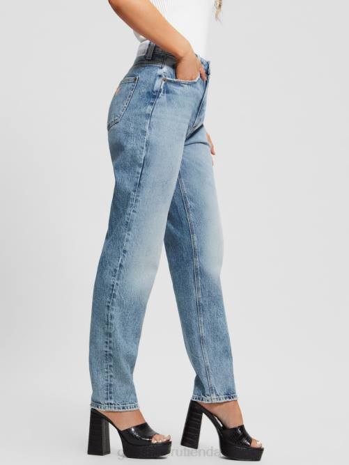 GUESS jeans mom ecológicos de tiro alto mujer 0P8X58 abucheo relajado vestir
