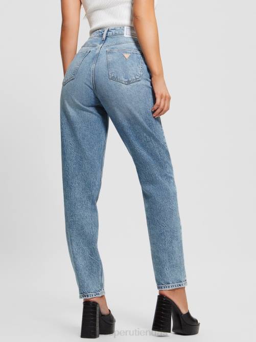 GUESS jeans mom ecológicos de tiro alto mujer 0P8X58 abucheo relajado vestir