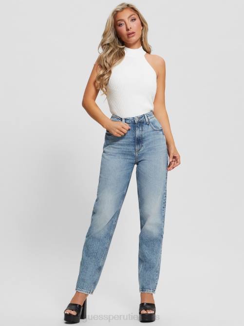 GUESS jeans mom ecológicos de tiro alto mujer 0P8X58 abucheo relajado vestir