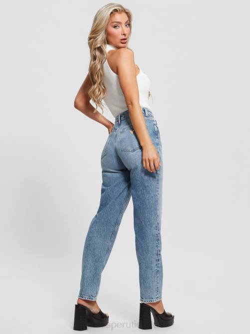 GUESS jeans mom ecológicos de tiro alto mujer 0P8X58 abucheo relajado vestir