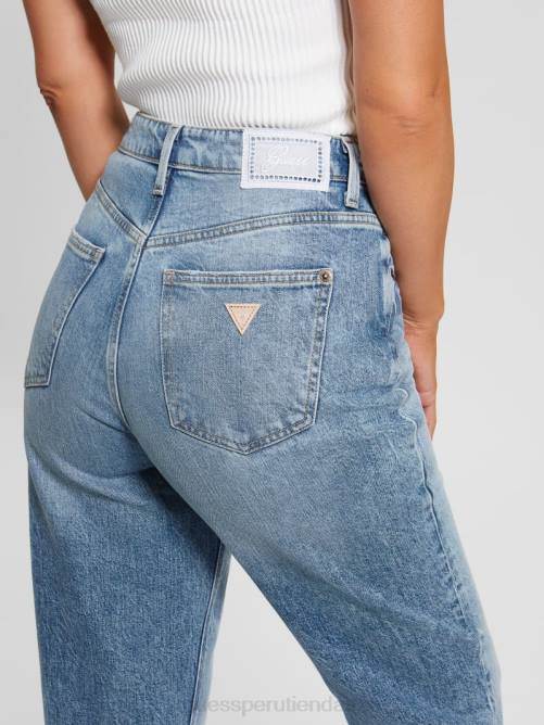 GUESS jeans mom ecológicos de tiro alto mujer 0P8X58 abucheo relajado vestir