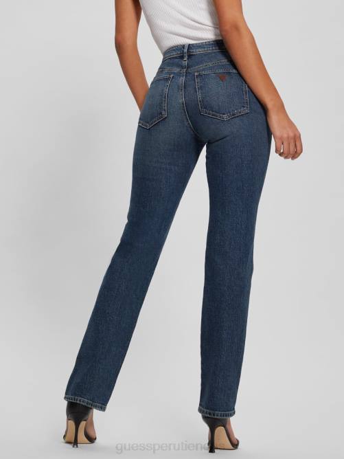 GUESS jeans rectos eco 1981 de talle alto mujer 0P8X59 koipond azul vestir