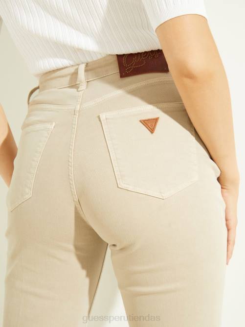 GUESS jeans rectos eco '80s con detalle de cadena mujer 0P8X217 piedra lunar vestir