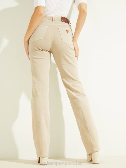 GUESS jeans rectos eco '80s con detalle de cadena mujer 0P8X217 piedra lunar vestir