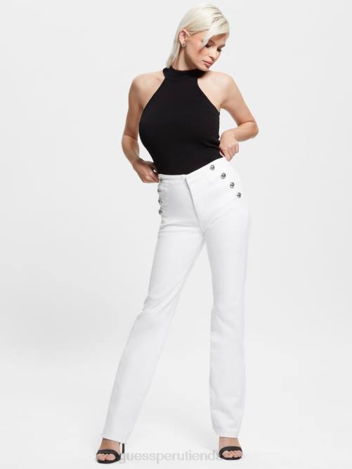 GUESS jeans rectos lula mujer 0P8X78 Blanco óptico vestir