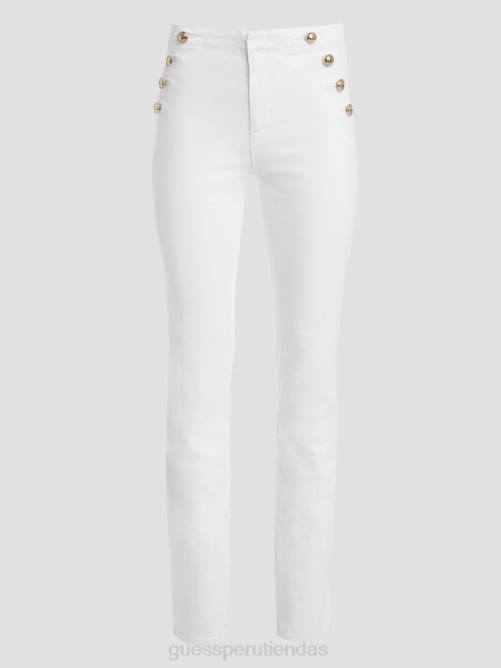 GUESS jeans rectos lula mujer 0P8X78 Blanco óptico vestir