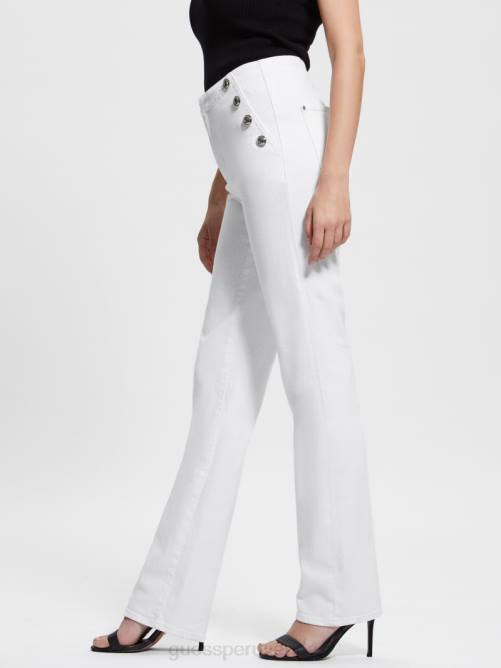 GUESS jeans rectos lula mujer 0P8X78 Blanco óptico vestir