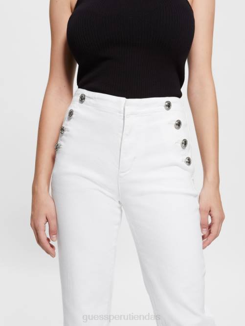 GUESS jeans rectos lula mujer 0P8X78 Blanco óptico vestir