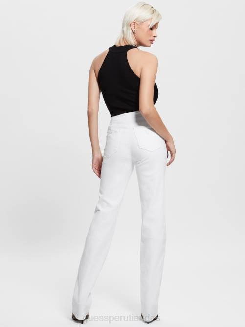 GUESS jeans rectos lula mujer 0P8X78 Blanco óptico vestir