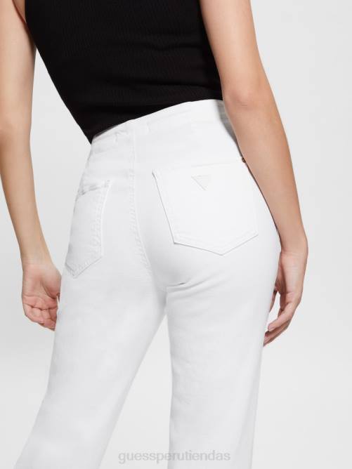 GUESS jeans rectos lula mujer 0P8X78 Blanco óptico vestir