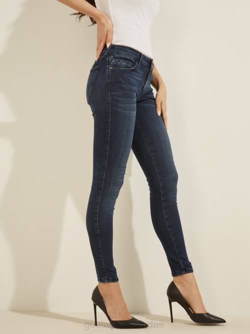 GUESS jeans sexys con curvas y talle medio mujer 0P8X187 lavado medio de lujo vestir