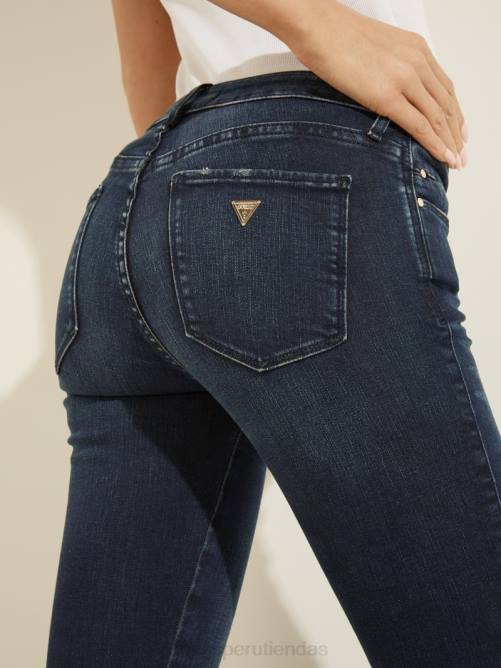 GUESS jeans sexys con curvas y talle medio mujer 0P8X187 lavado medio de lujo vestir