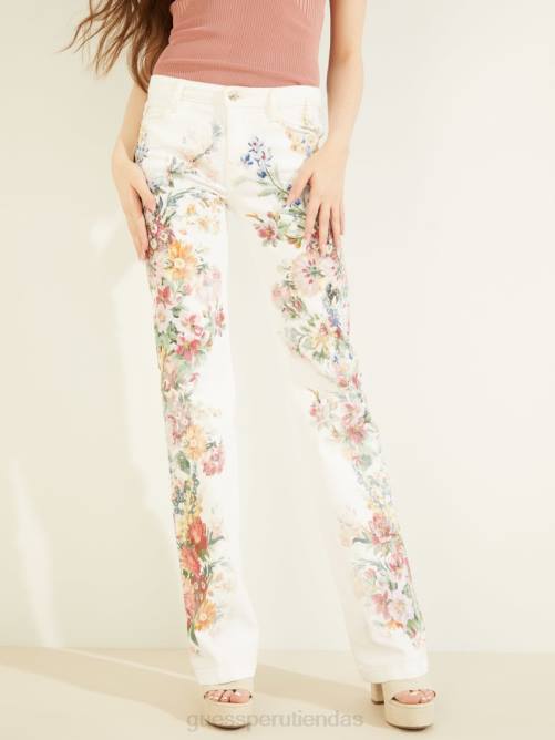 GUESS jeans sexys con flores y corte bootcut mujer 0P8X211 flor floral vestir