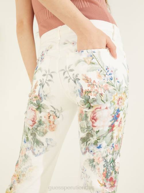 GUESS jeans sexys con flores y corte bootcut mujer 0P8X211 flor floral vestir