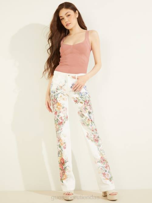 GUESS jeans sexys con flores y corte bootcut mujer 0P8X211 flor floral vestir