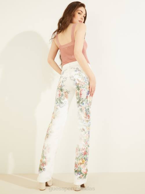 GUESS jeans sexys con flores y corte bootcut mujer 0P8X211 flor floral vestir
