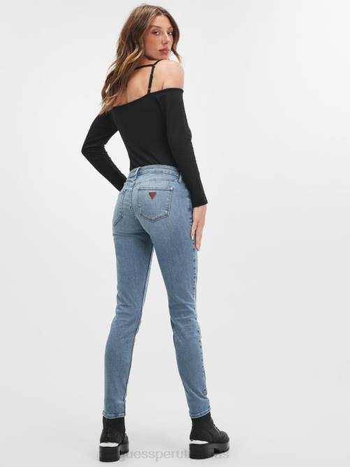 GUESS skinny power de talle bajo mujer 0P8X231 afina azul vestir