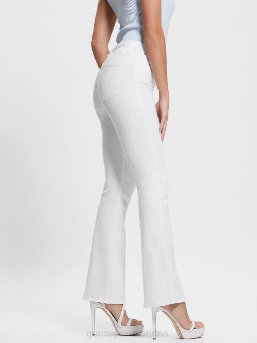 GUESS vaqueros acampanados atractivos mujer 0P8X24 blanco puro vestir