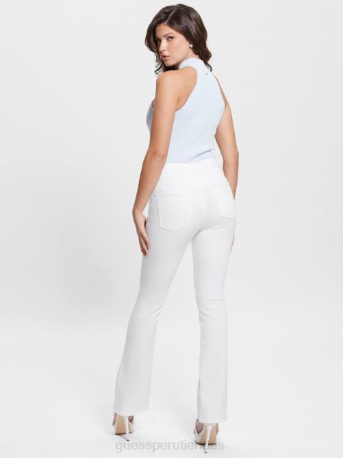 GUESS vaqueros acampanados atractivos mujer 0P8X24 blanco puro vestir
