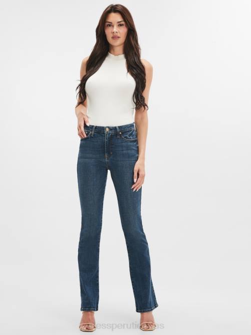 GUESS vaqueros acampanados atractivos mujer 0P8X84 lavado de niebla azul vestir