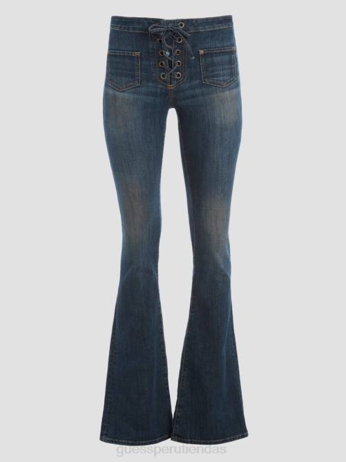 GUESS vaqueros acampanados con cordones Harlow mujer 0P8X99 palmas perdidas vestir