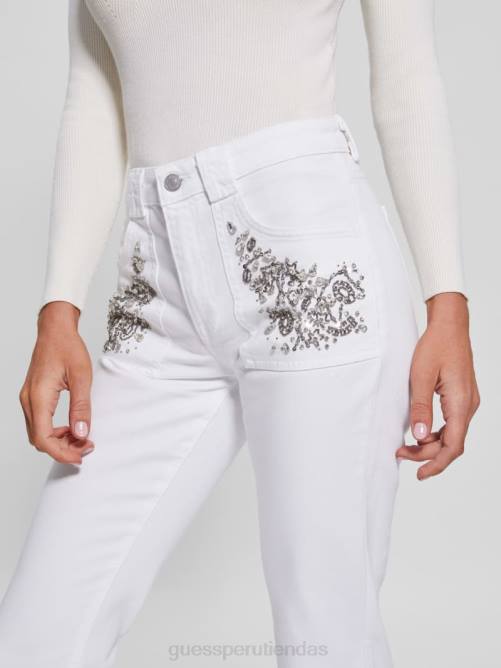 GUESS vaqueros bota bebe rayna mujer 0P8X156 blanco puro multi vestir