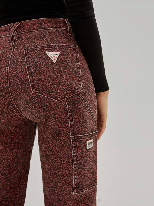 GUESS vaqueros carpintero con estampado composición original mujer 0P8X146 reliquia roja vestir