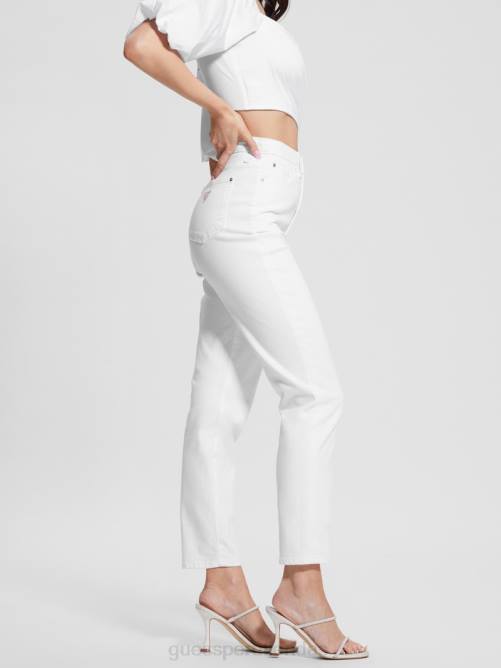 GUESS vaqueros de mamá mujer 0P8X96 blanco puro vestir