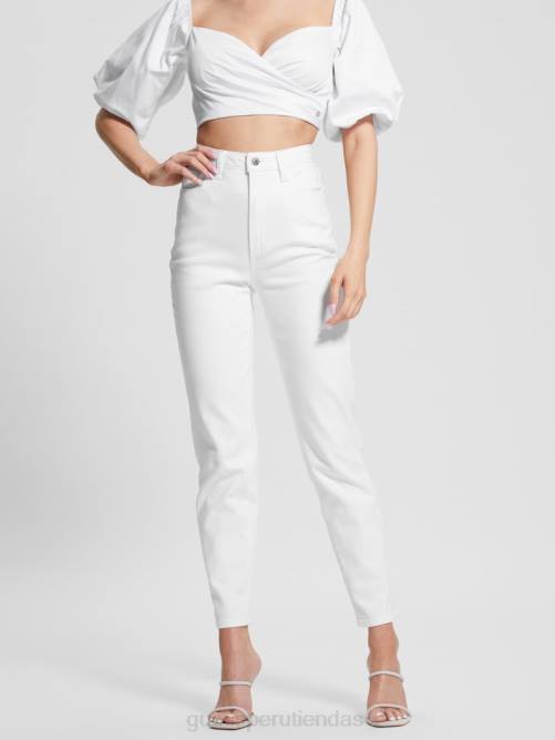 GUESS vaqueros de mamá mujer 0P8X96 blanco puro vestir