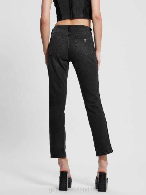 GUESS vaqueros eco girly con banda lateral de encaje mujer 0P8X90 encaje autentico vestir