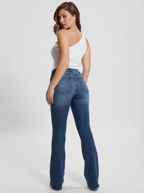GUESS vaqueros eco sexy acampanados mujer 0P8X41 lavado azul místico vestir