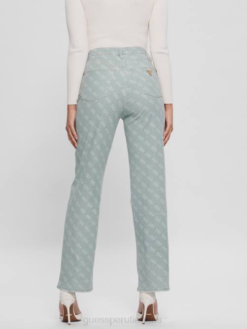GUESS vaqueros melrose quattro g estampados mujer 0P8X283 verde brumoso vestir