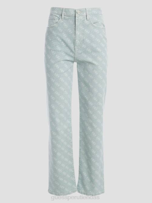 GUESS vaqueros melrose quattro g estampados mujer 0P8X283 verde brumoso vestir