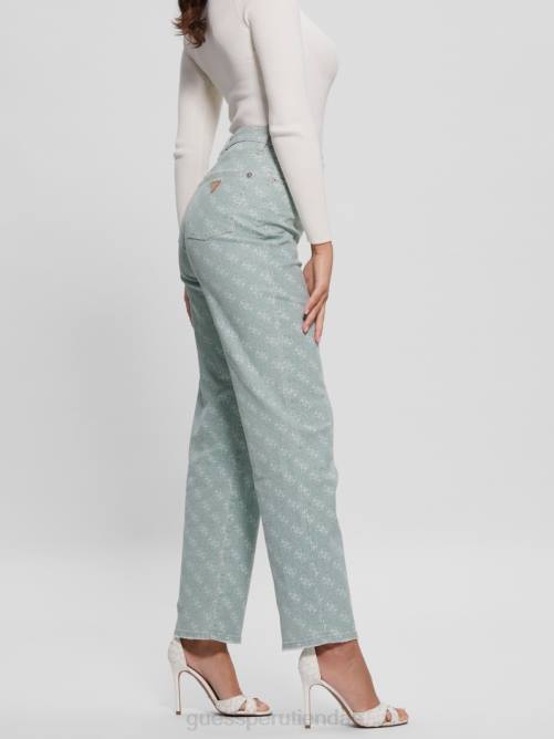GUESS vaqueros melrose quattro g estampados mujer 0P8X283 verde brumoso vestir