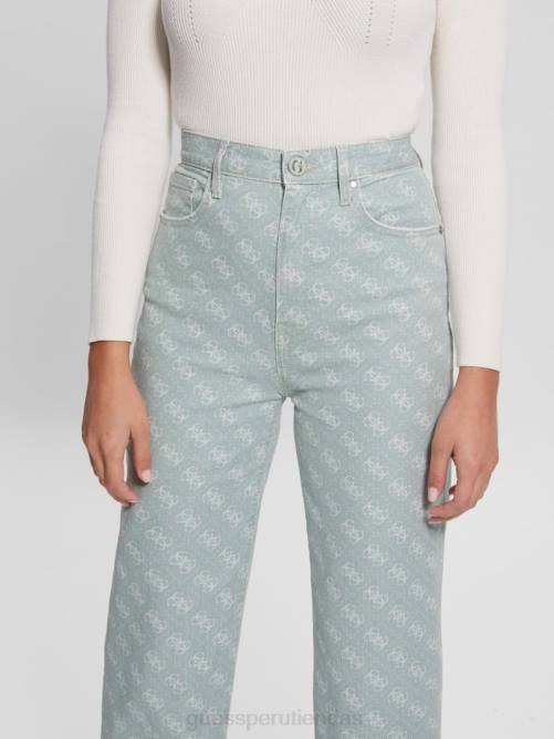 GUESS vaqueros melrose quattro g estampados mujer 0P8X283 verde brumoso vestir