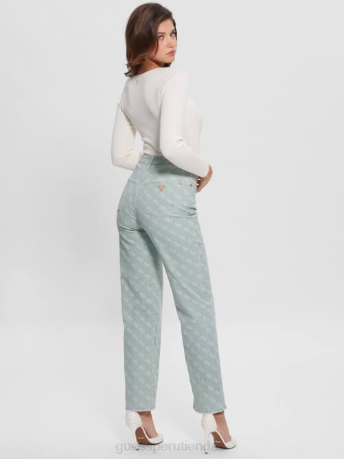GUESS vaqueros melrose quattro g estampados mujer 0P8X283 verde brumoso vestir