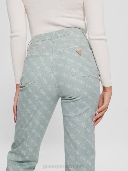 GUESS vaqueros melrose quattro g estampados mujer 0P8X283 verde brumoso vestir