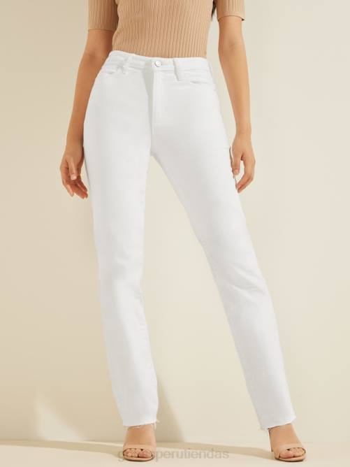 GUESS vaqueros rectos 1981 mujer 0P8X209 blanco puro multi vestir