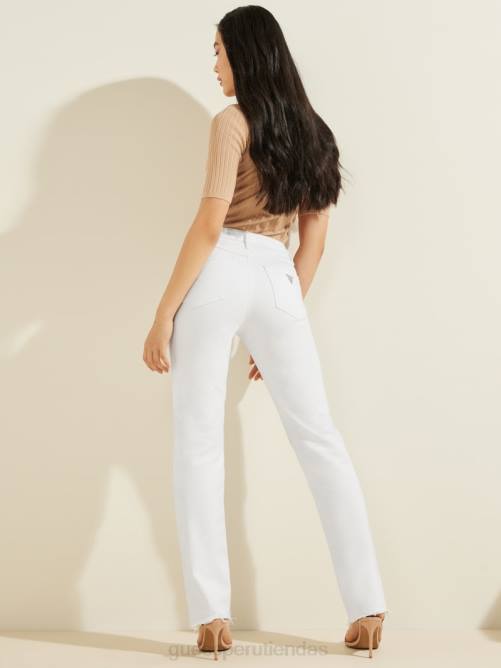 GUESS vaqueros rectos 1981 mujer 0P8X209 blanco puro multi vestir