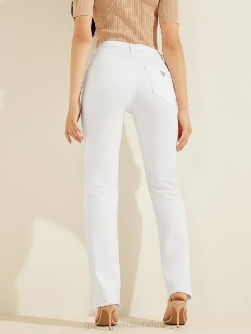 GUESS vaqueros rectos 1981 mujer 0P8X209 blanco puro multi vestir
