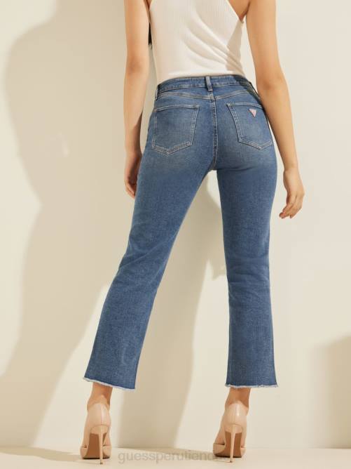 GUESS vaqueros rectos al tobillo 1981 mujer 0P8X210 lavado dumont vestir