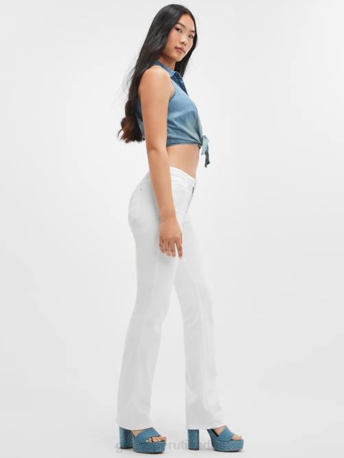 GUESS vaqueros rectos atractivos mujer 0P8X21 blanco puro vestir