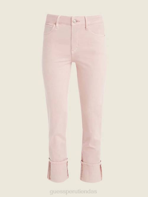 GUESS vaqueros rectos con puños 1981 mujer 0P8X203 felicidad rosa multi vestir