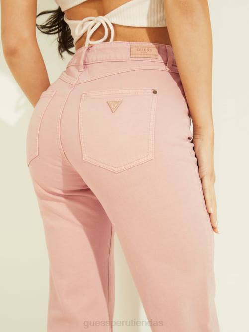 GUESS vaqueros rectos con puños 1981 mujer 0P8X203 felicidad rosa multi vestir