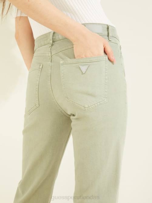 GUESS vaqueros rectos con puños 1981 mujer 0P8X275 matcha ligero multi vestir
