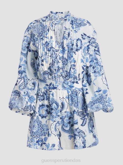 GUESS mameluco de lino eco zaren mujer 0P8X383 coleccionables azules vestir