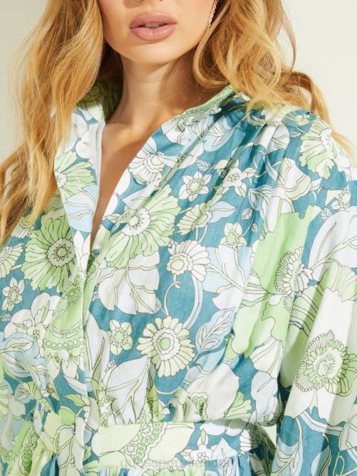 GUESS mameluco eco amiah mujer 0P8X611 impresión de flora instantánea vestir