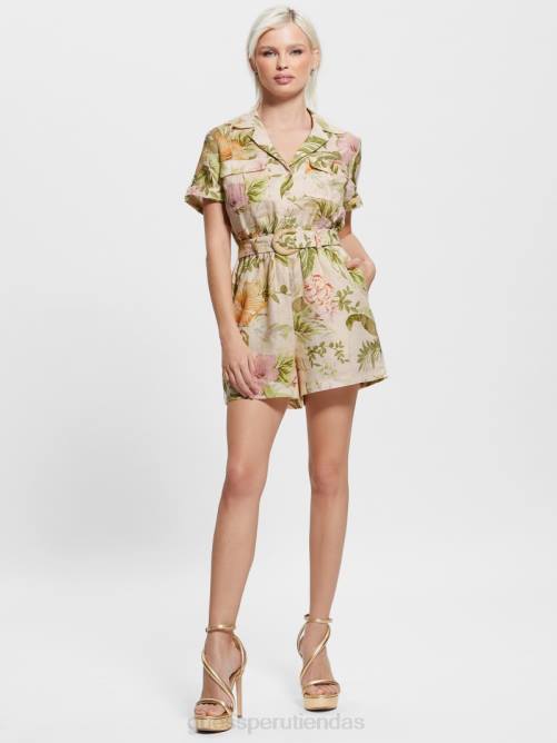 GUESS mameluco eco cindy de lino mujer 0P8X561 hibisco reliquia vestir
