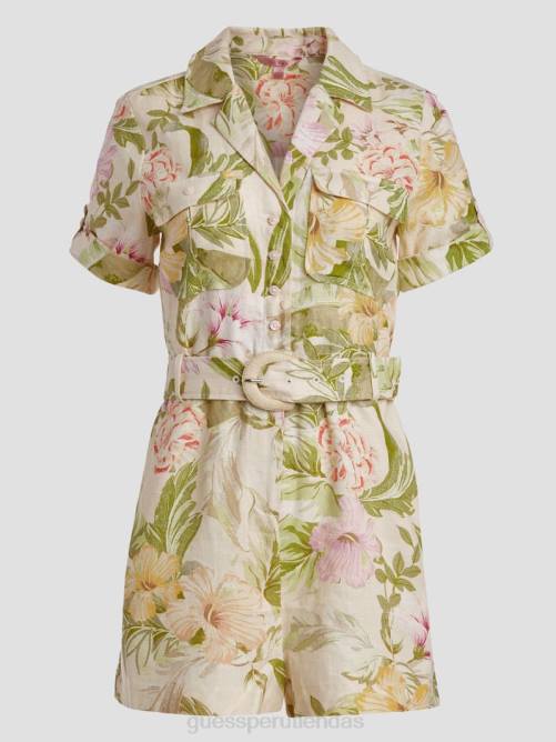 GUESS mameluco eco cindy de lino mujer 0P8X561 hibisco reliquia vestir